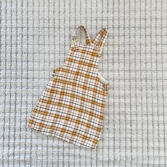 Tahari Fall Plaid Kids Overall Dress - Picture 1 of 3